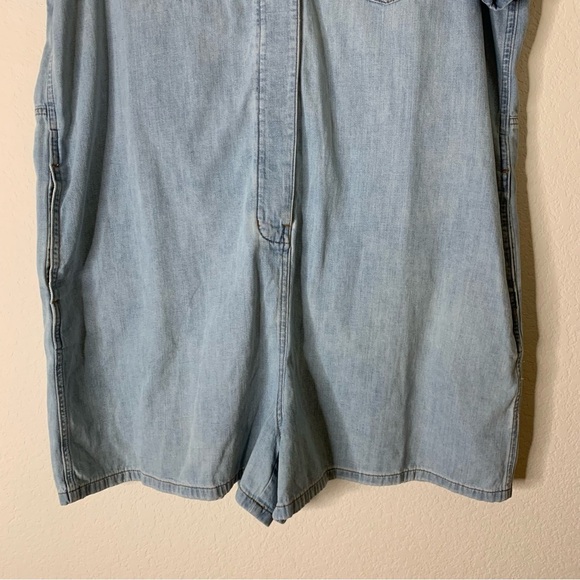 Madewell womens denim utility SS romper in Fitzgerald wash XXL NEW - Picture 3 of 11